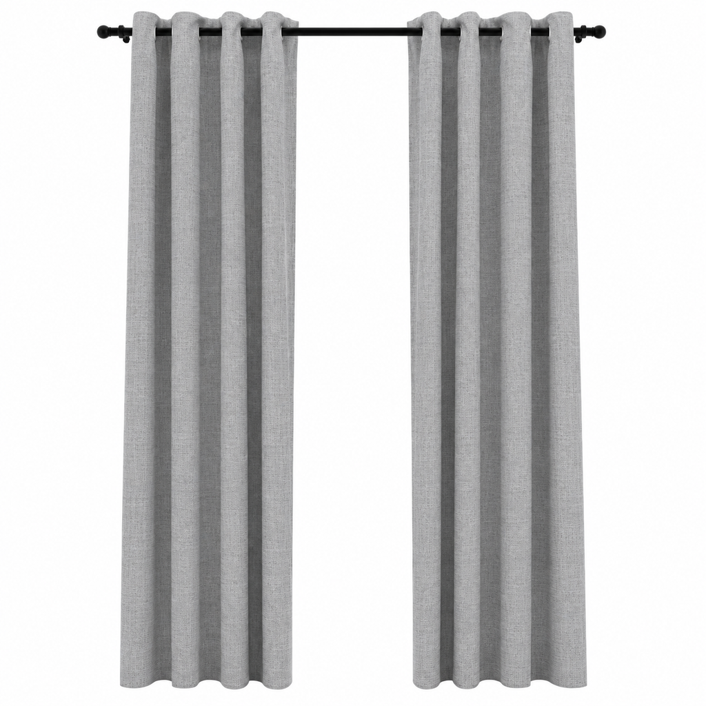 Rideaux occultant aspect lin | Gris