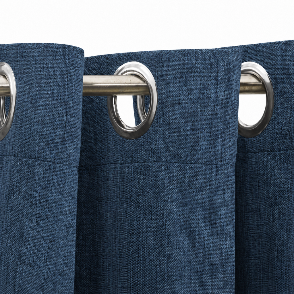 Rideaux occultant aspect lin | Bleu