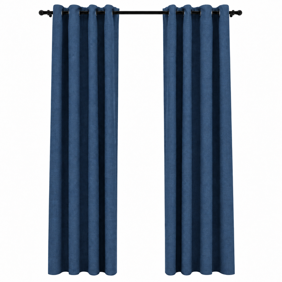 Rideaux occultant aspect lin | Bleu