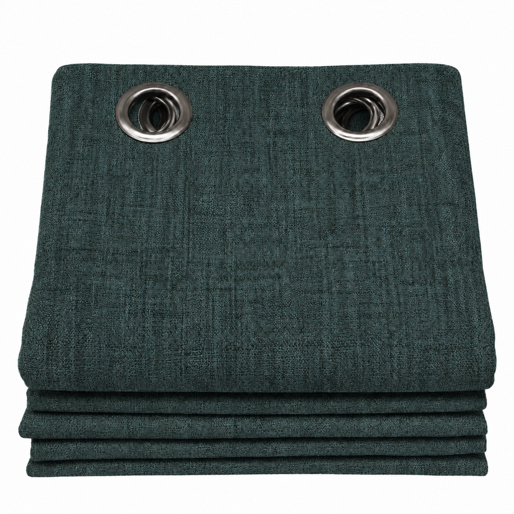 Rideaux occultant aspect lin | Vert