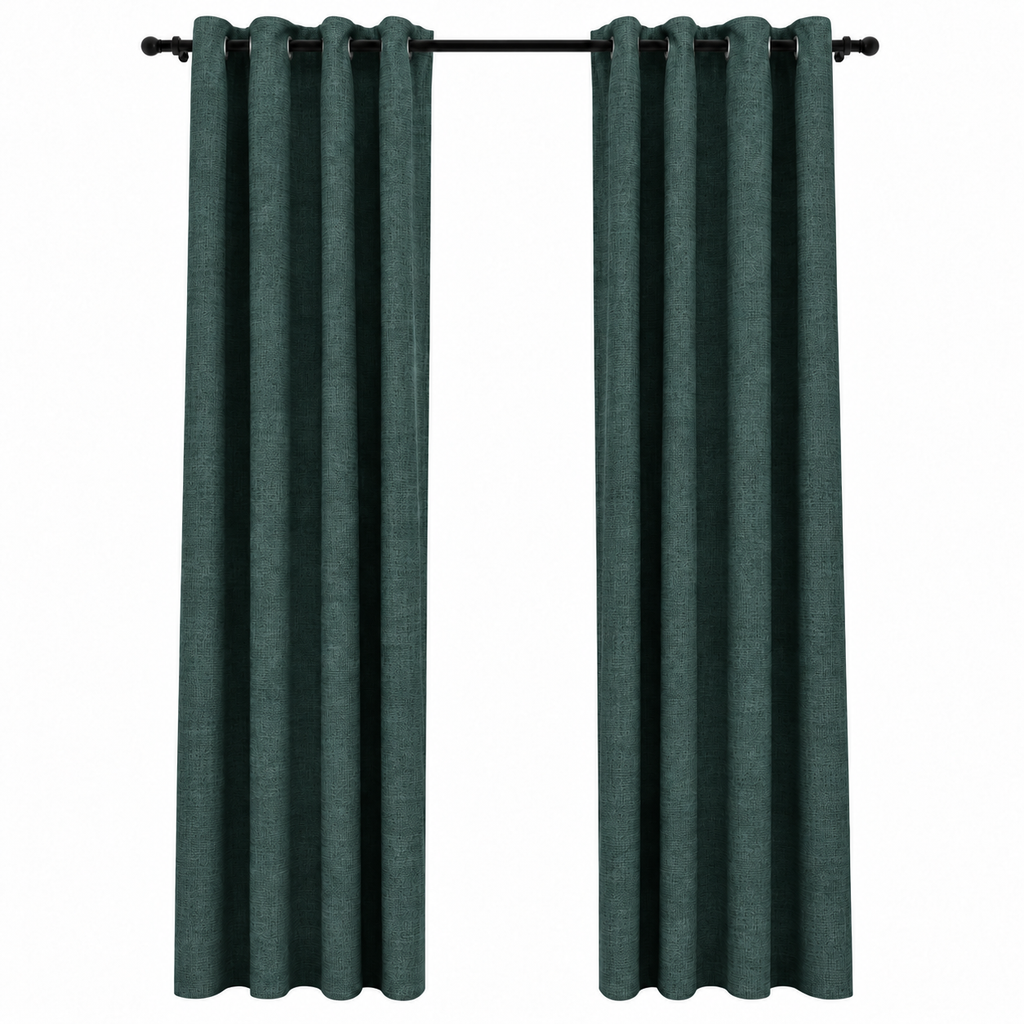 Rideaux occultant aspect lin | Vert