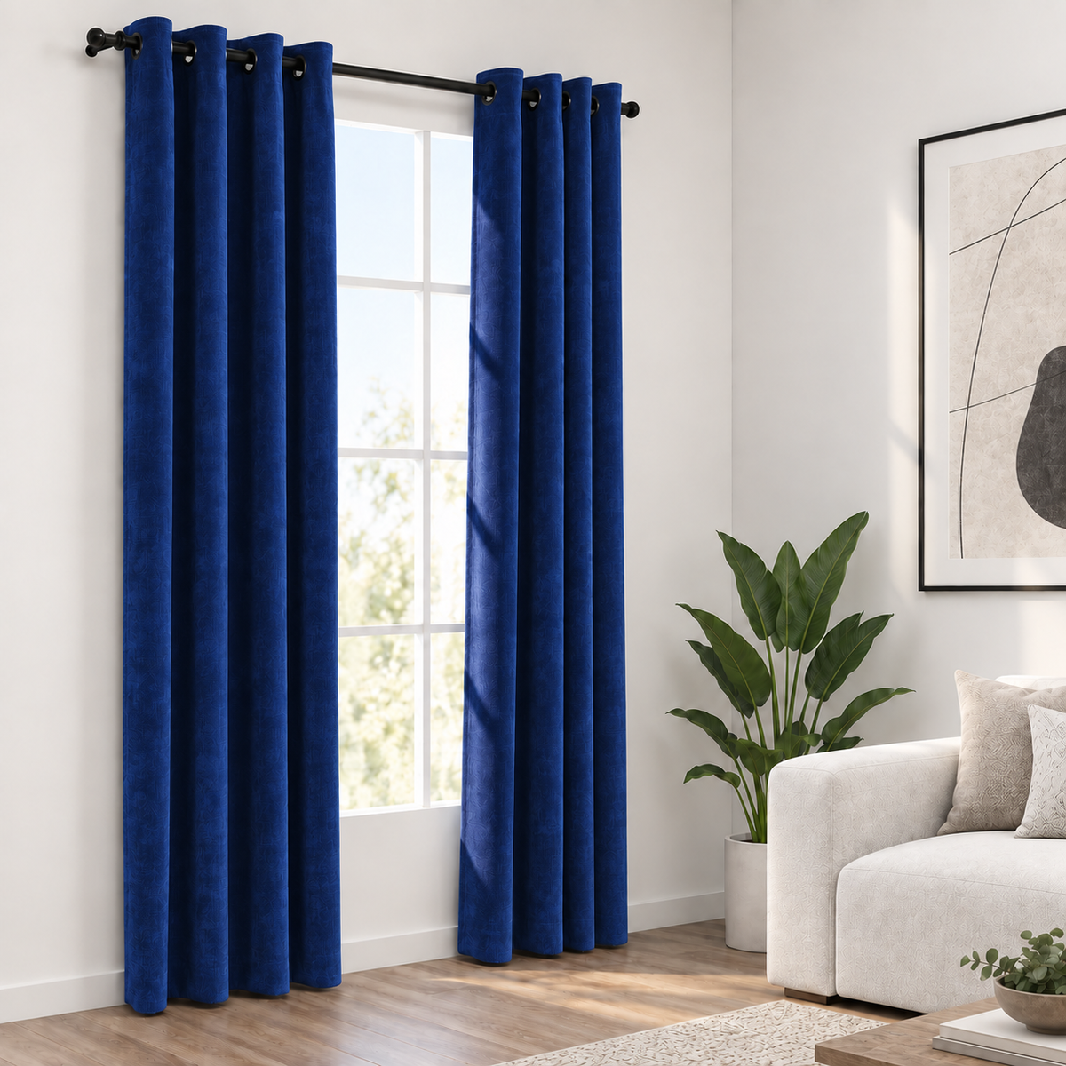 Rideaux occultant velours | Bleu foncé