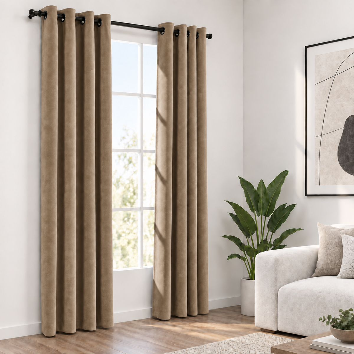 Rideaux occultant velours | Beige