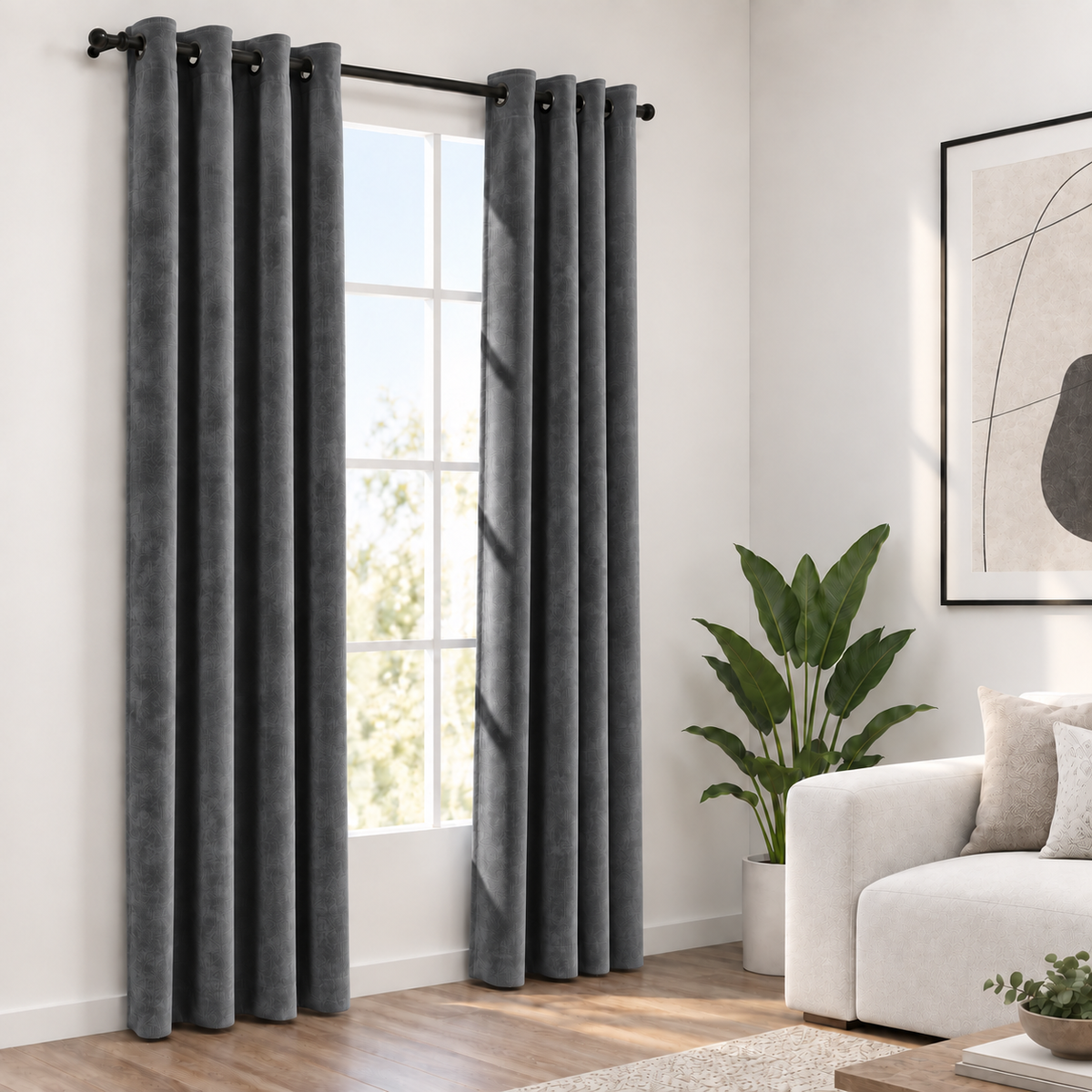 Rideaux occultant velours | Gris anthracite