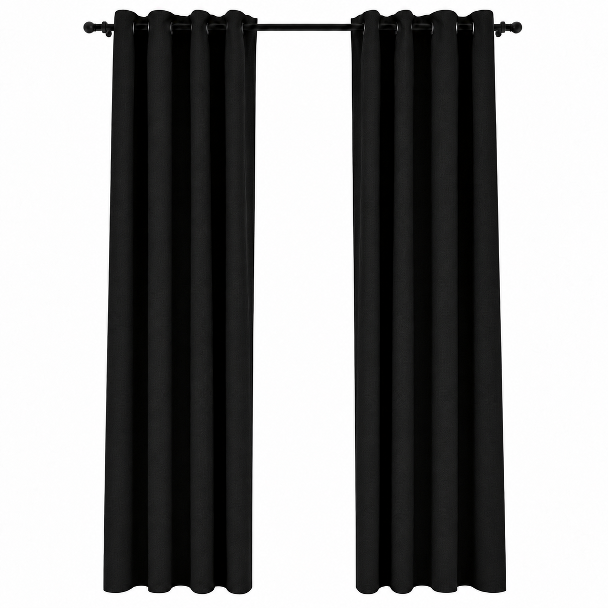 Rideaux occultant aspect lin | Noir